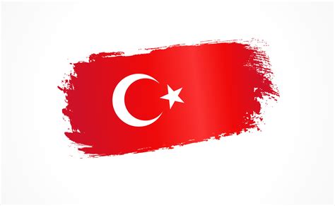 Turkish flag textured with brush stroke. Creative flag of Turkey ...