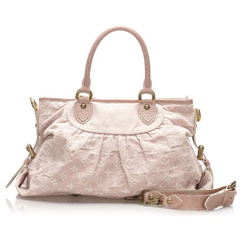 Louis Vuitton Pink Monogram Denim Neo Cabby Mm Leather Pony Style