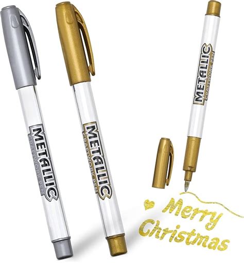 PROUSKY Gold Silver Ink Metallic Marker Pens Shiny Highlight Pens