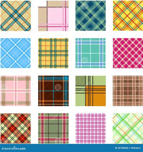 Different Plaid Patterns Stock Illustration Illustration Of