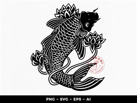 Koi Fish Svg Koi Fish Tattoo Design Koi Fish Silhouette Koi Fish