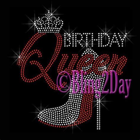 Birthday Queen Rhinestone Shirt High Heel Shoe Iron On Etsy