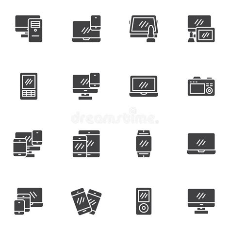 Electronics And Devices Related Line Icon Set Vector Eps Stock