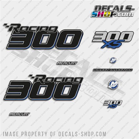 Mercury Racing 300XS Optimax DFI 2016 2017 Outboard Decal Kit