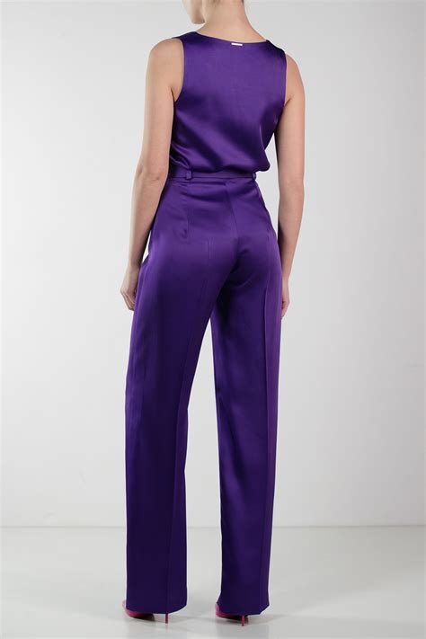 Purple Wide Leg Satin Pants Styland Styland