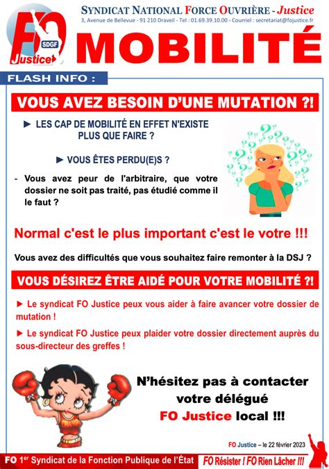 Mobilité des greffiers Vous désirez être aidé Syndicat FO Justice