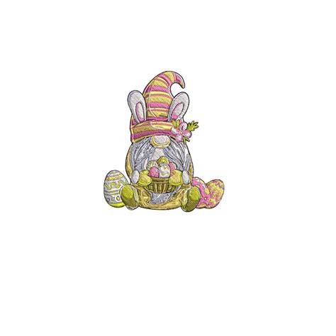 Easter Gnome Embroidery Design Etsy