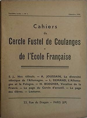 Cahiers Du Cercle Fustel De Coulanges Douzi Me Ann E N A