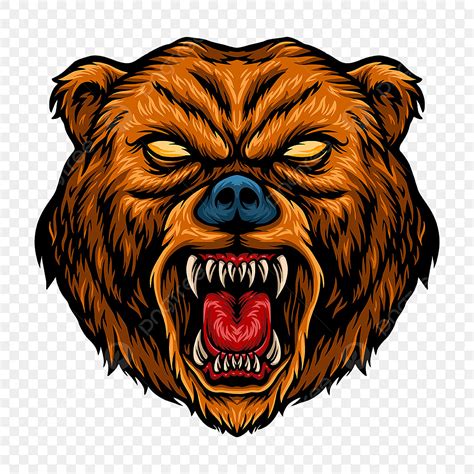 Aggressive Bear Vector Hd Images, Angry Bear Cartoon Mascot Aggressive ...