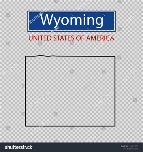 Wyoming State Outline Map United States Stock Vector Royalty Free