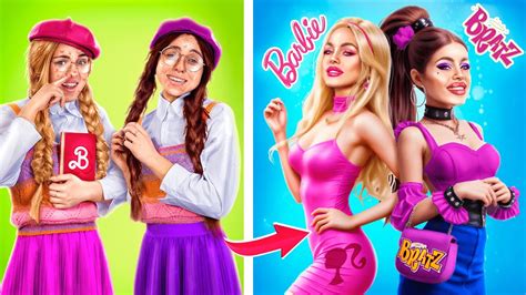 Extreme Makeover From Nerd To Popular Girl Barbie Vs Bratz Youtube