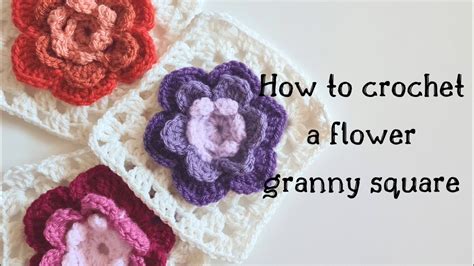 How To Crochet A Flower Granny Square Youtube