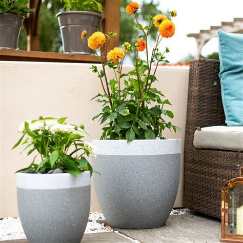 Granito Two Toned Planter Composite Pots Apta