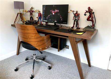 Clean Simple And Full Of Marvel Oc Desk I Just Finished In Walnut