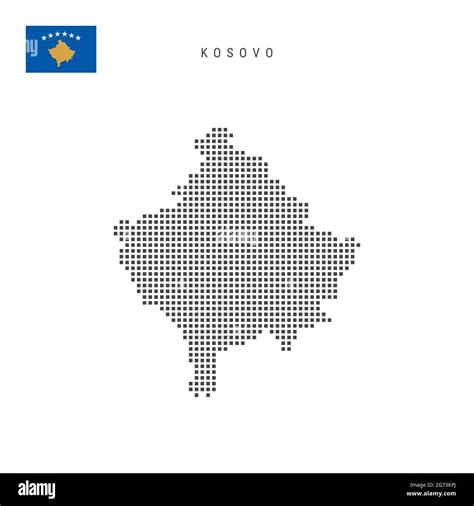 Square Dots Pattern Map Of Kosovo Kosovan Dotted Pixel Map With