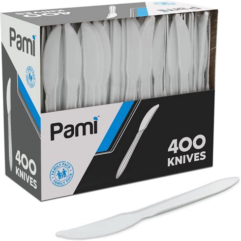 Pami Plastic Knives Medium Weight Plastic Knife Disposable Cutlery