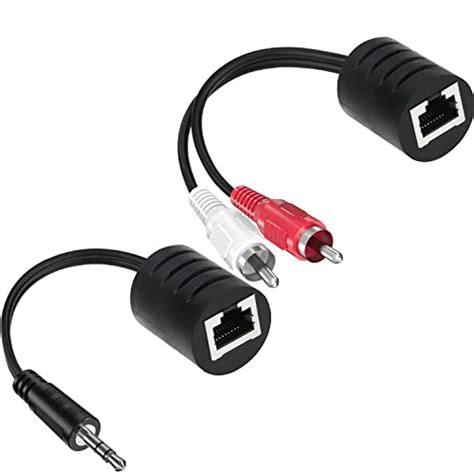 Ullnosoo Audio Balun RCA Over Cat5 6 3 5mm Stereo To RJ45 And 2 RCA