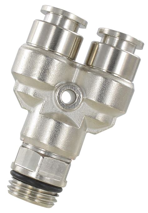 Y Male Push In Fittings Cylindrical Bsp And Metric In Brass Nickel