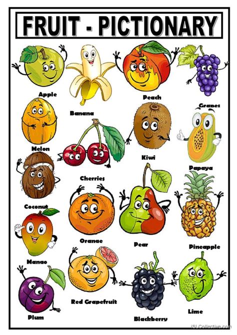 Fruit Pictionary Picture Dictionary English Esl Worksheets Pdf And Doc