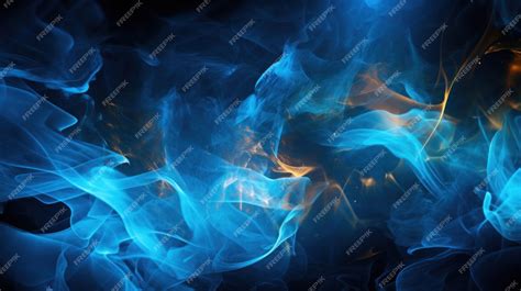 Premium Photo | A close up of blue flames on a black background ai