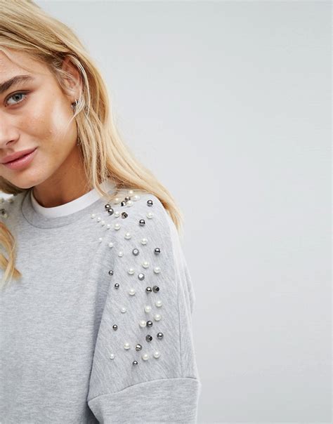 Stradivarius Pearl Embellished Sweater Shopperboard