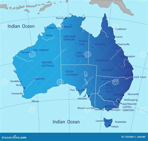 Political Map Of Australia Stock Vector Illustration Of Ocean