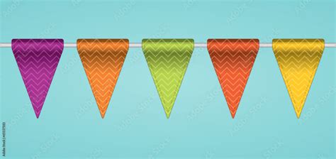 Bunting flags. Vector illustration. Stock Vector | Adobe Stock