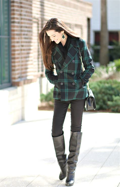 Old Navy Black Plaid Peacoat Diary Of A Debutante