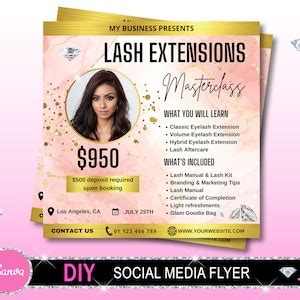 DIY Lash Training Flyer Lash Course Flyer Lash Extension Flyer