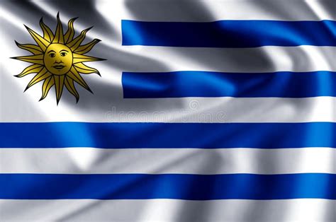 Ejemplo Realista De La Bandera De Uruguay Stock de ilustración