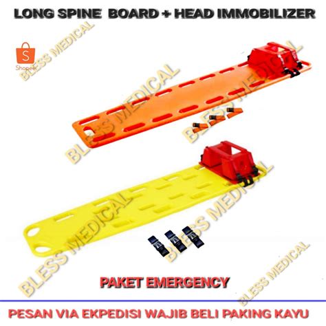 Jual Long Spine Board Head Immobilizer 3 Safety Belt Paket