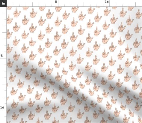 Middle Finger White Funny F You Stick It Fabric Spoonflower