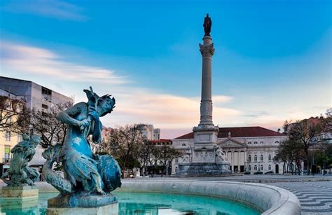 Plaza Rossio En Lisboa Portugal Foto Premium