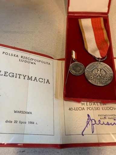 Medal Lecia Polski Ludowej Miniaturka Legitymacja