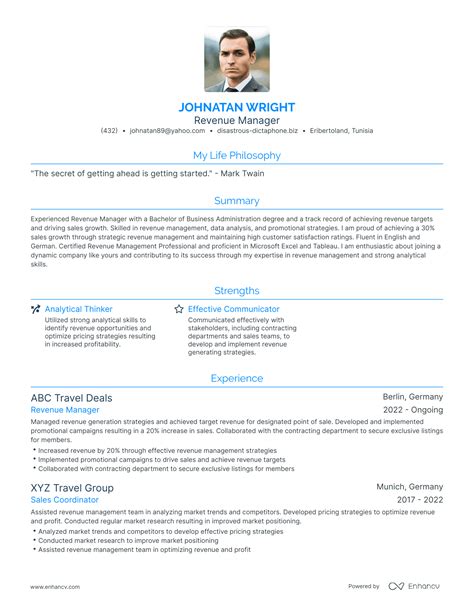 3 Revenue Manager Resume Examples How To Guide For 2024