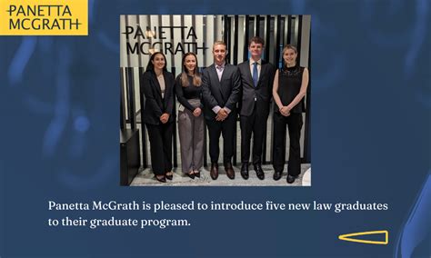 Panetta Mcgrath Is Pleased To Introduce Five New Law Graduates To Their