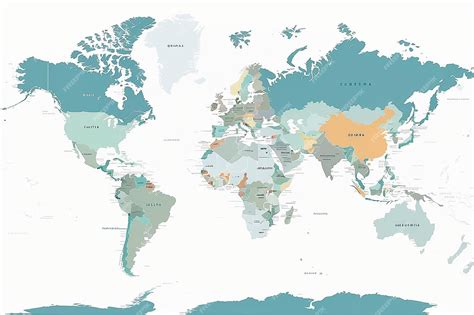 Premium Photo | World map with countries borders