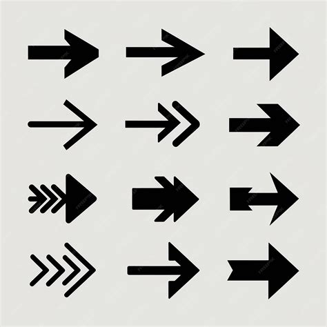 Premium Vector A Collection Of Arrow Symbols In Various Orientations