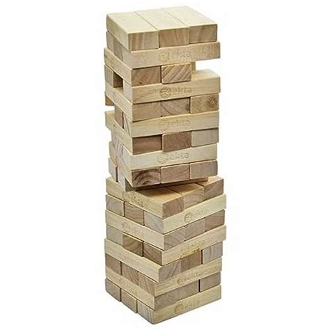 Brown Ekta Tumbling Tower 54 Wooden Blocks Classic Wooden Block Game