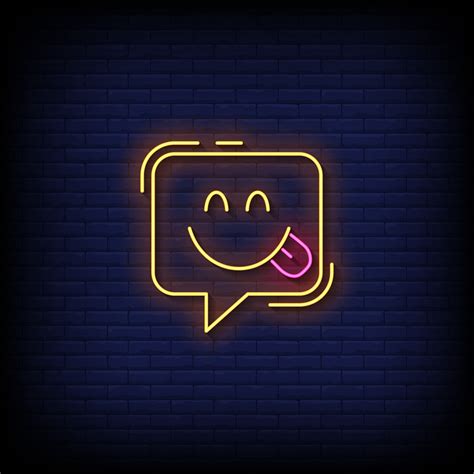 Yum Emoji Symbol Neon Sign 46959988 Vector Art At Vecteezy