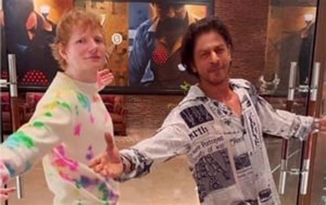 Shah Rukh Khan Ed Sheeran Strike Bollywood Stars Iconic Pose And It