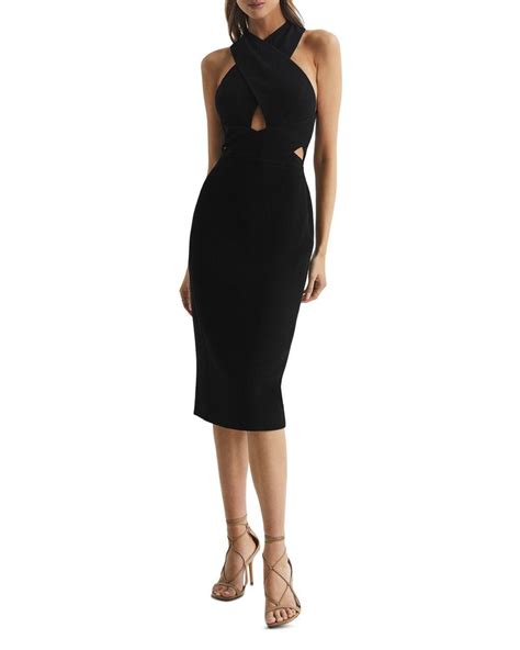 Reiss Inez Cutout Bodycon Dress In Black Lyst