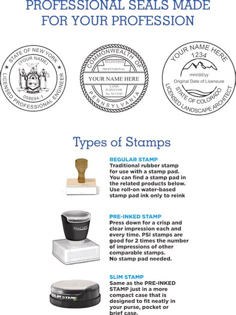 Professional Engineer Stamp Seals