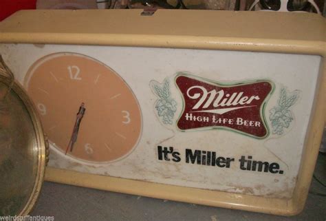 Antique Miller High Life Beer Wall Clock Sign Vintage 1950 S Tan Beer Wall Miller High Life