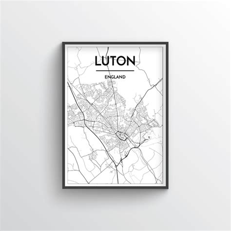 Luton City Map Art Prints - High Quality Custom Made Art - Point Two Design