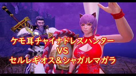 【mhr Sb】ケモ耳チャイナドレスハンターが魅せる セルレギオス＆シャガルマガラ サンブレイク Chinese Dress With Cat Ears Monster Hunter