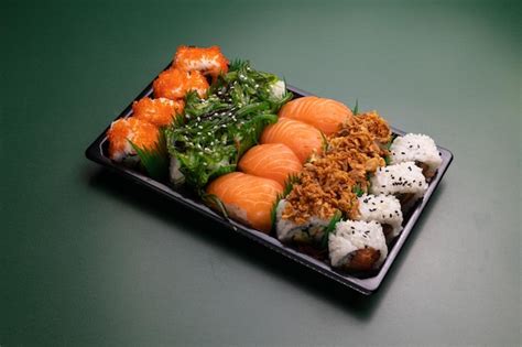 Premium Photo Sushi Japanese Food In Takeaway Packaging