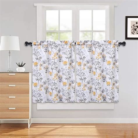 Amazon Haperlare Kitchen Curtains Flower Leaf Printed Bathroom