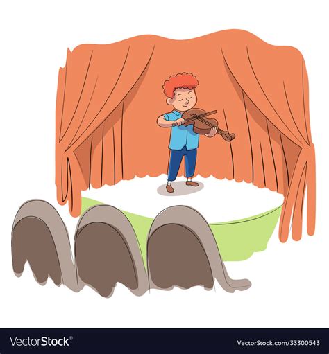 Character kid talent show Royalty Free Vector Image