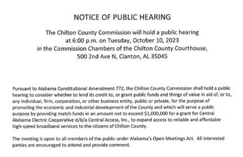 Public Notices Chilton County Alabama